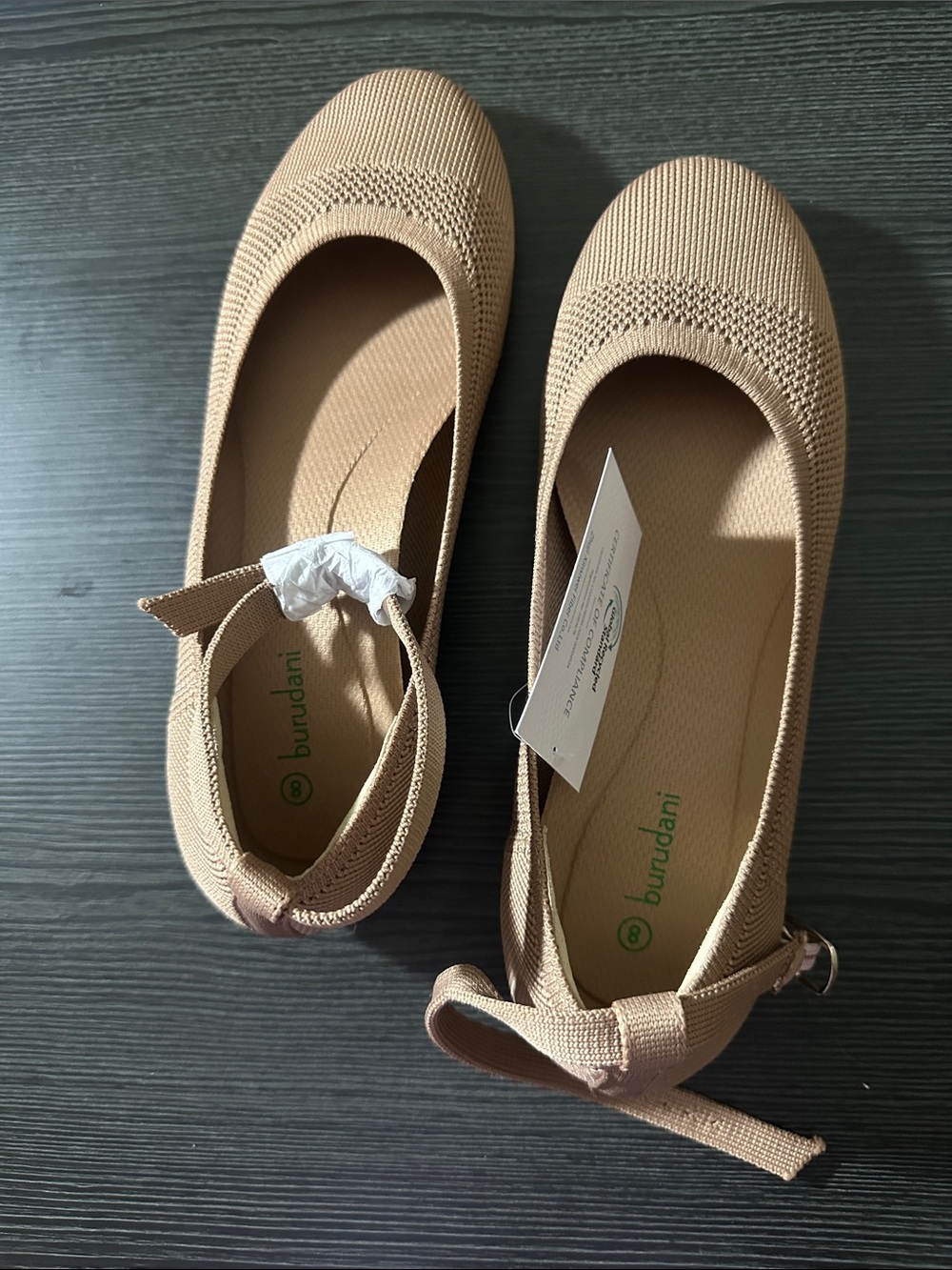 Burudani tan flats with removable ankle strap